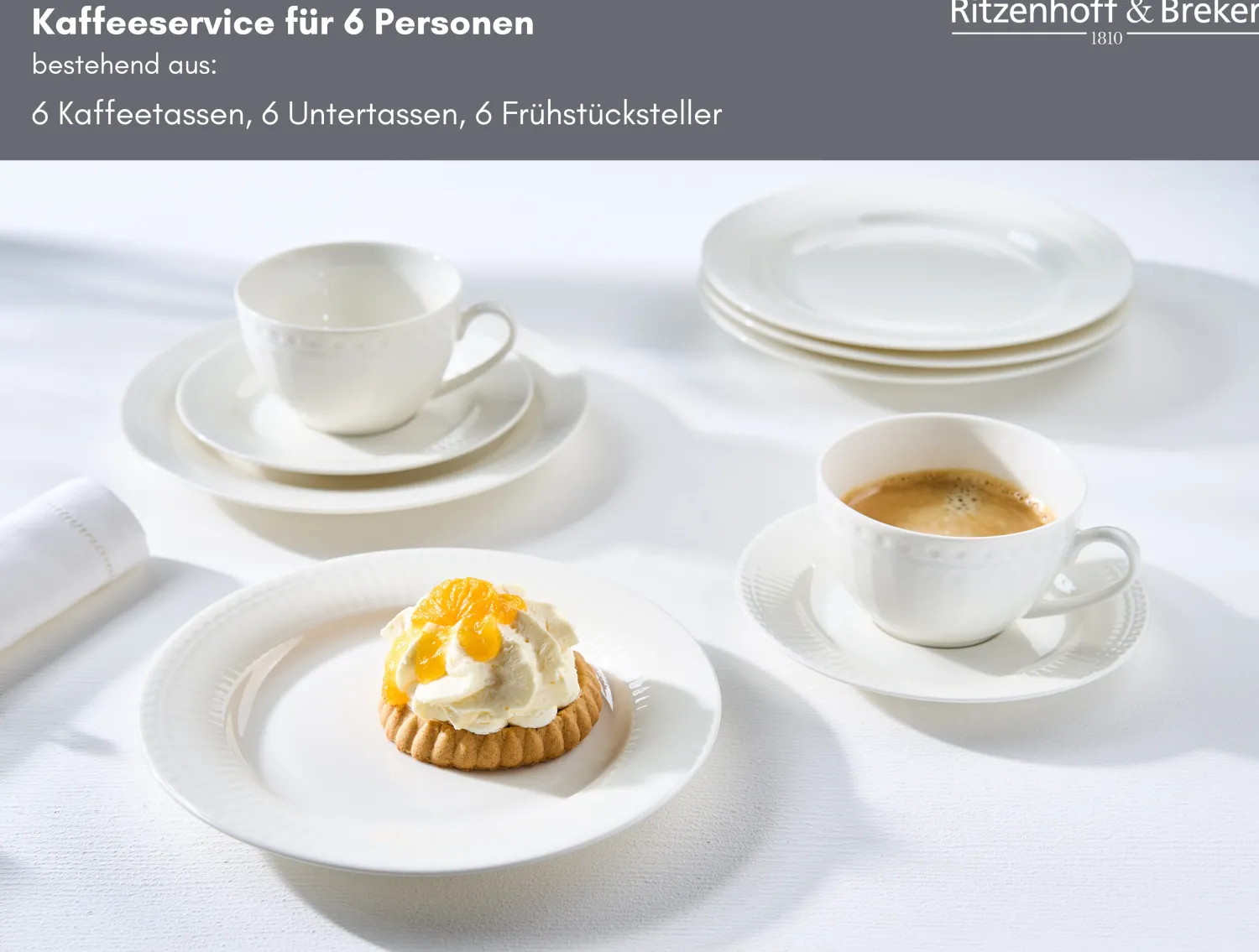 Outlet Kaffeeservice Sofia | 18-teilig | weiss Service