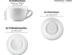 Outlet Kaffeeservice Sofia | 18-teilig | weiss Service