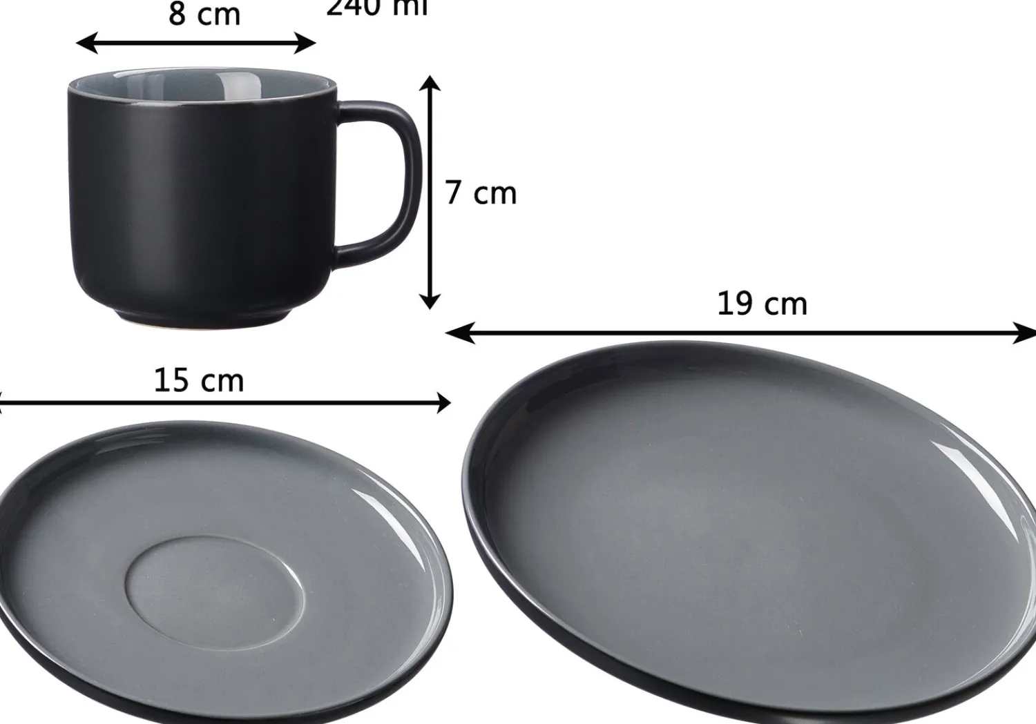 Clearance Kaffeetasse Jasper | 240 ml | schwarz Obertasse
