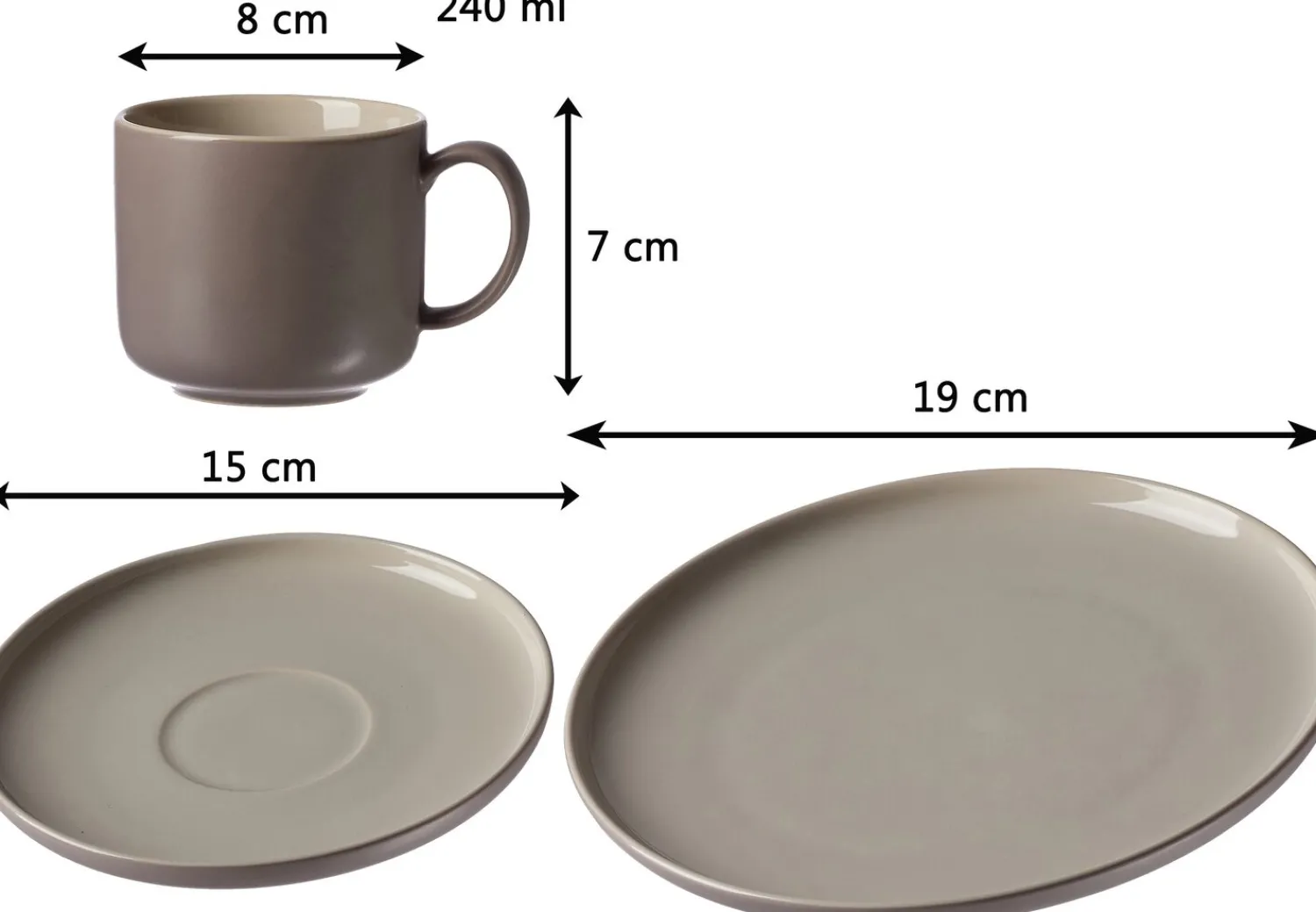 New Kaffeeuntertasse Jasper | 15 cm | taupe Untertasse