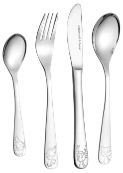 New Kinderbesteck-Set Waldtiere | 4-teilig | silber Besteck|Kinder