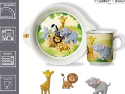 Best Kindergeschirr-Set Afrikatiere | 2-teilig Set|Kinder