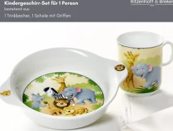Best Kindergeschirr-Set Afrikatiere | 2-teilig Set|Kinder