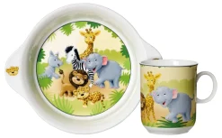 Best Kindergeschirr-Set Afrikatiere | 2-teilig Set|Kinder