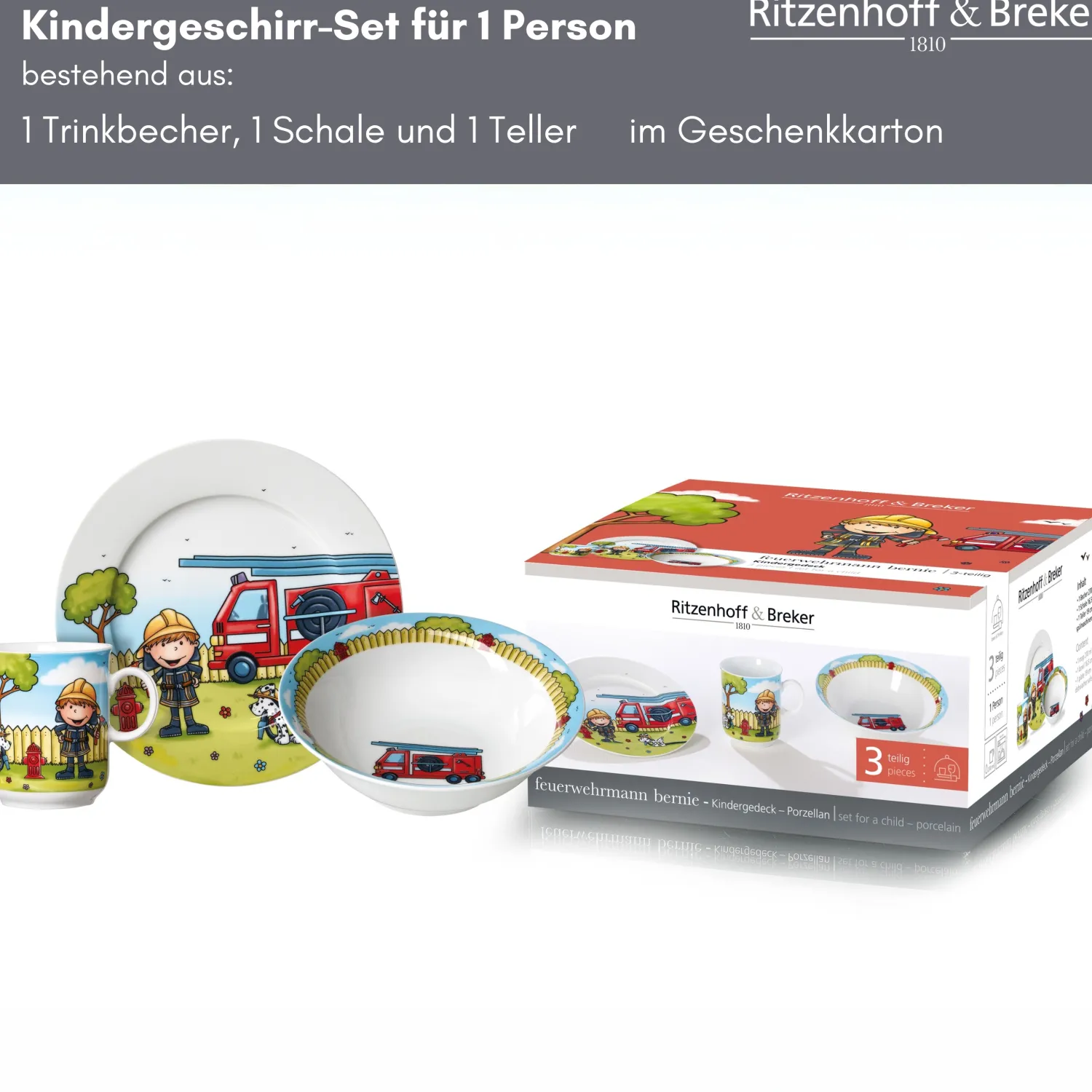 Online Kindergeschirr-Set Bernie | 3-teilig Set|Kinder