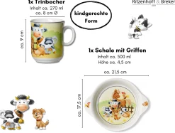 Clearance Kindergeschirr-Set Hoftiere | 2-teilig Set|Kinder