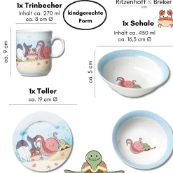 Online Kindergeschirr-Set Unterwasserwelt | 3-teilig Set|Kinder