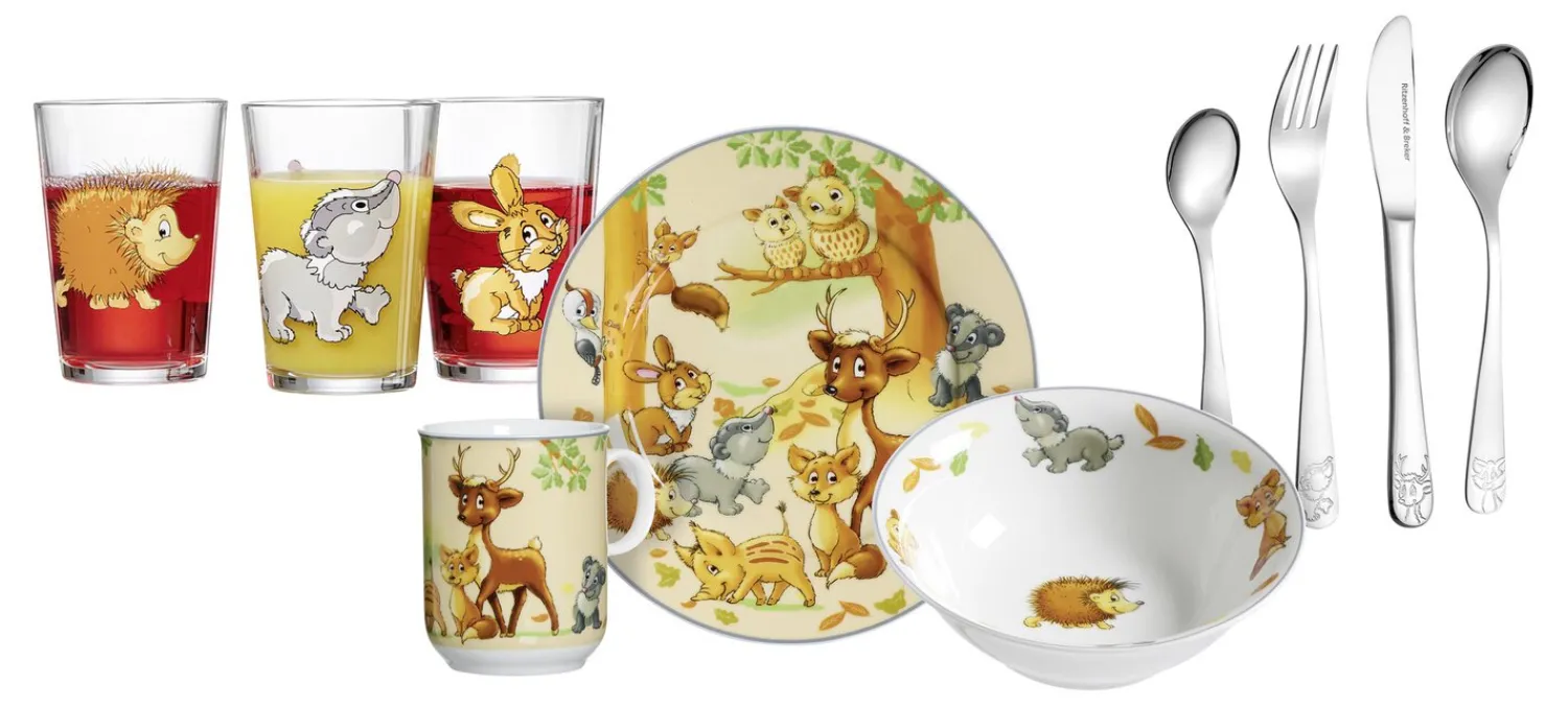 Best Kindergeschirr-Set Waldtiere | 10-teilig Set