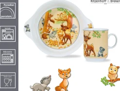 Clearance Kindergeschirr-Set Waldtiere | 2-teilig Set|Kinder