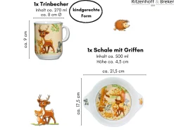Clearance Kindergeschirr-Set Waldtiere | 2-teilig Set|Kinder