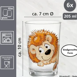 Clearance Kindergläser-Set Happy Zoo | 6-teilig | 205 ml Gläser-Set