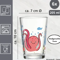 Sale Kindergläser-Set Unterwasserwelt | 6-teilig | 205 ml Gläser-Set