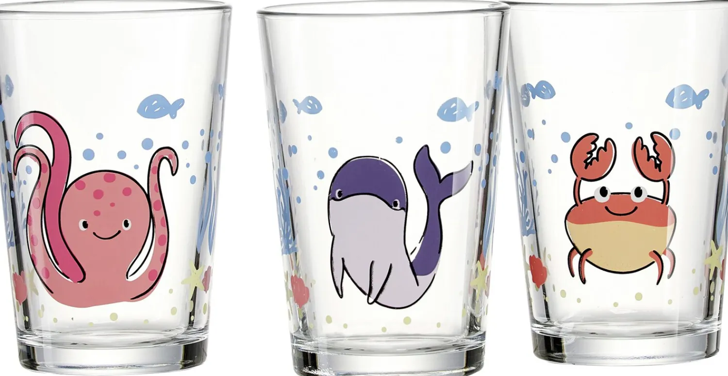 Sale Kindergläser-Set Unterwasserwelt | 3-teilig | 205 ml Gläser-Set|Kinder