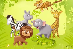 Best Kinderplatzmatte Afrikatiere | 45 x 30 cm Platzmatte|Kinder