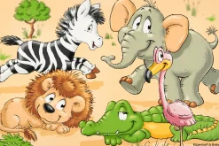 Kinderplatzmatte Happy Zoo | 45 x 30 cm Platzmatte|Kinder