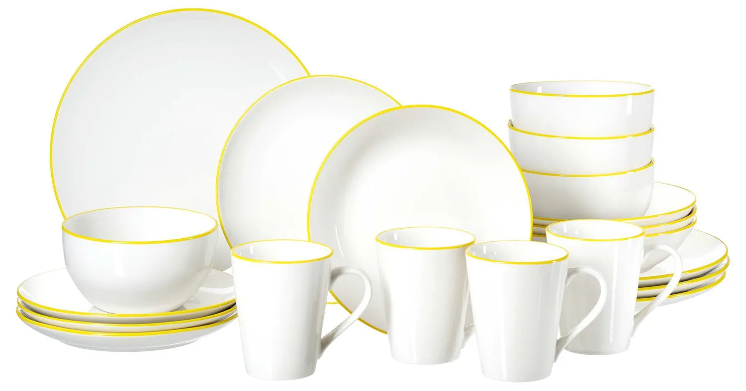 Online Kombiservice Adela | 20-teilig | gelb Set