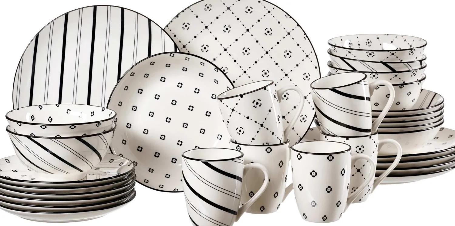 Clearance Kombiservice Fusion | 30-teilig | schwarz Set
