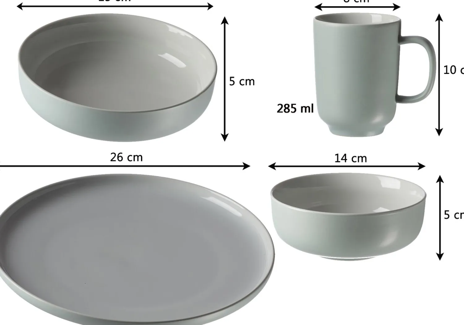 Outlet Kombiservice Jasper | 16-teilig | mint Set