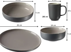 Best Kombiservice Jasper | 16-teilig | grau Set