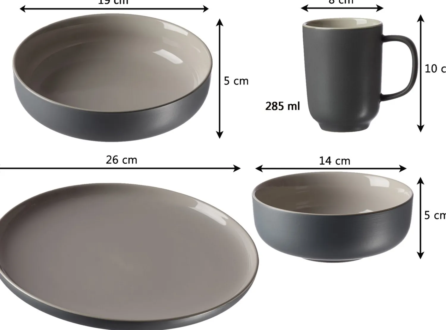 Best Kombiservice Jasper | 16-teilig | grau Set