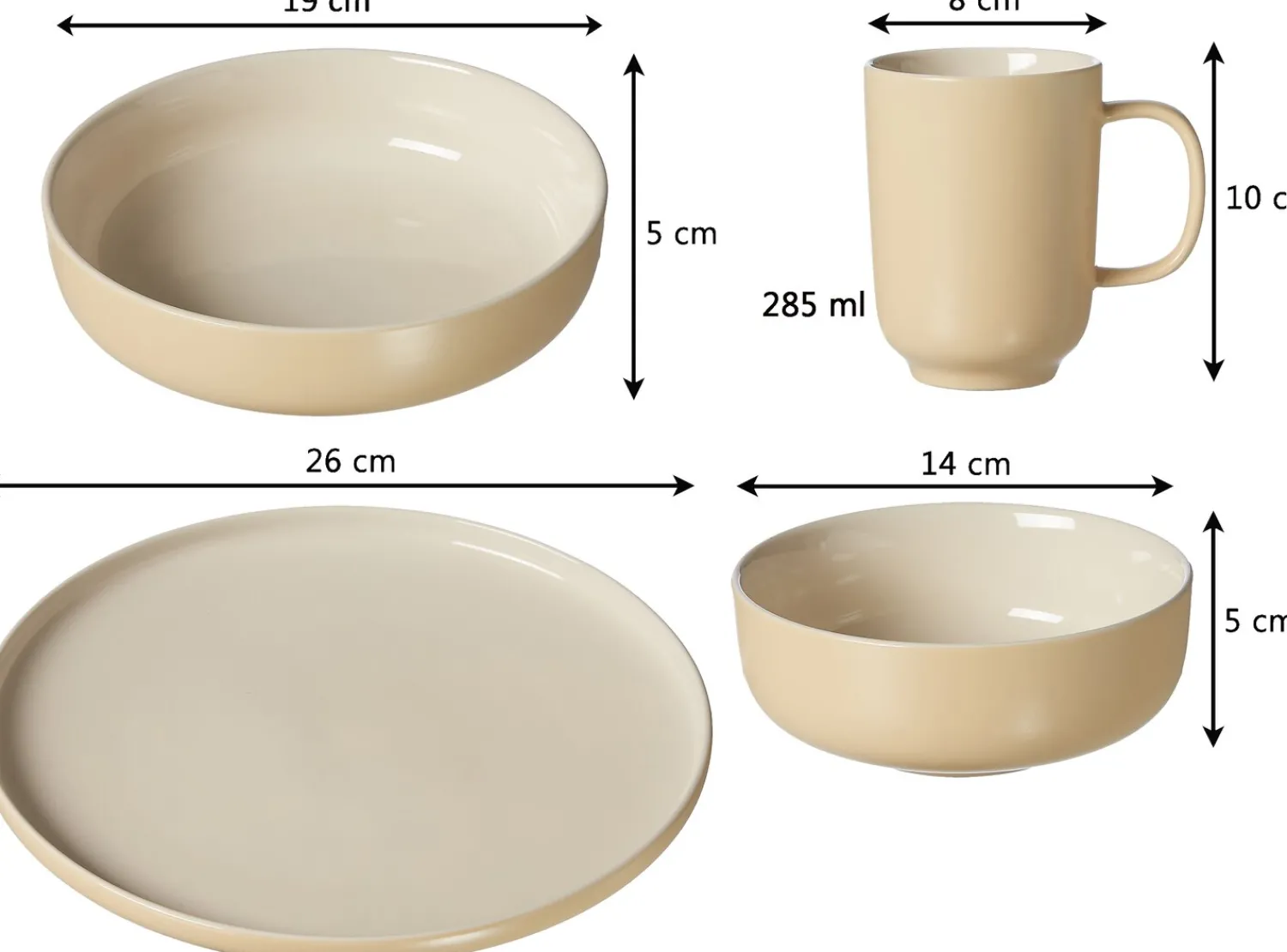 Online Kombiservice Jasper | 16-teilig | vanille Set