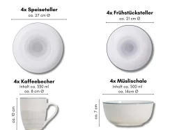 Best Kombiservice Luna | 16-teilig | grau Service