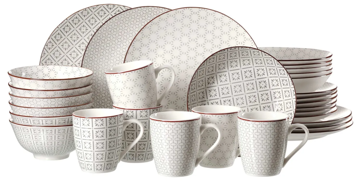 Outlet Kombiservice Siem | 30-teilig | weiss grau Service
