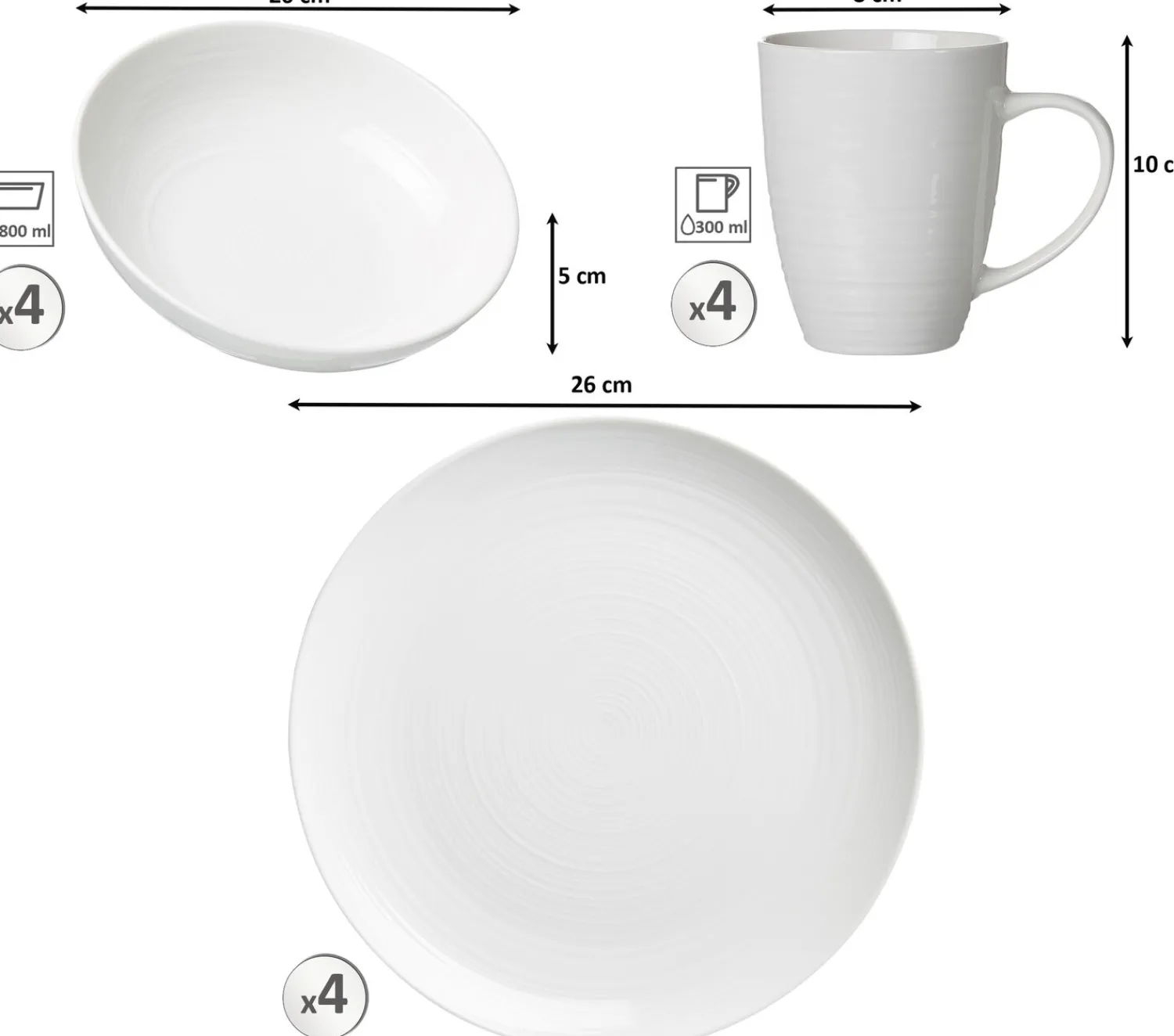 Clearance Kombiservice Suomi | 12-teilig | weiss Set