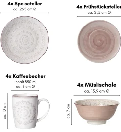 Kombiservice Valencia | 16-teilig | braun Set