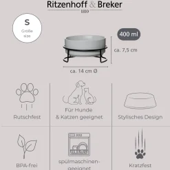 New Napfset Taro | 2-teilig | 400 ml| grau Hund