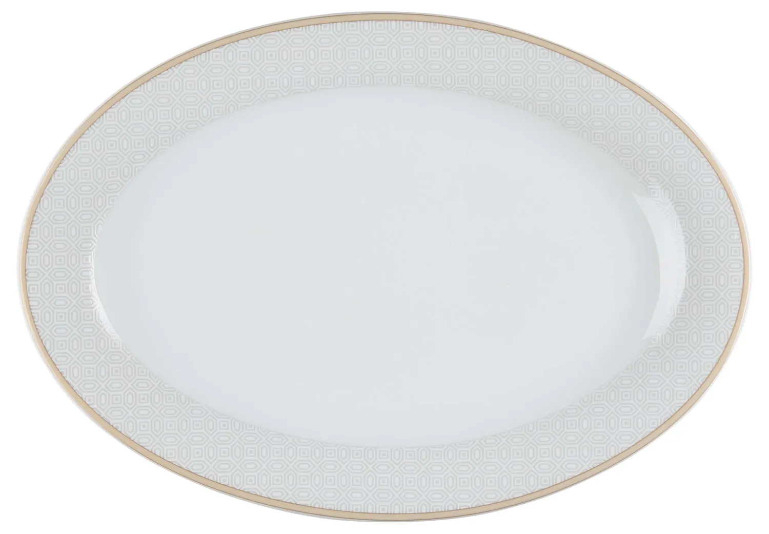 Platte Geo | 32 x 21 cm | weiss | oval Platte