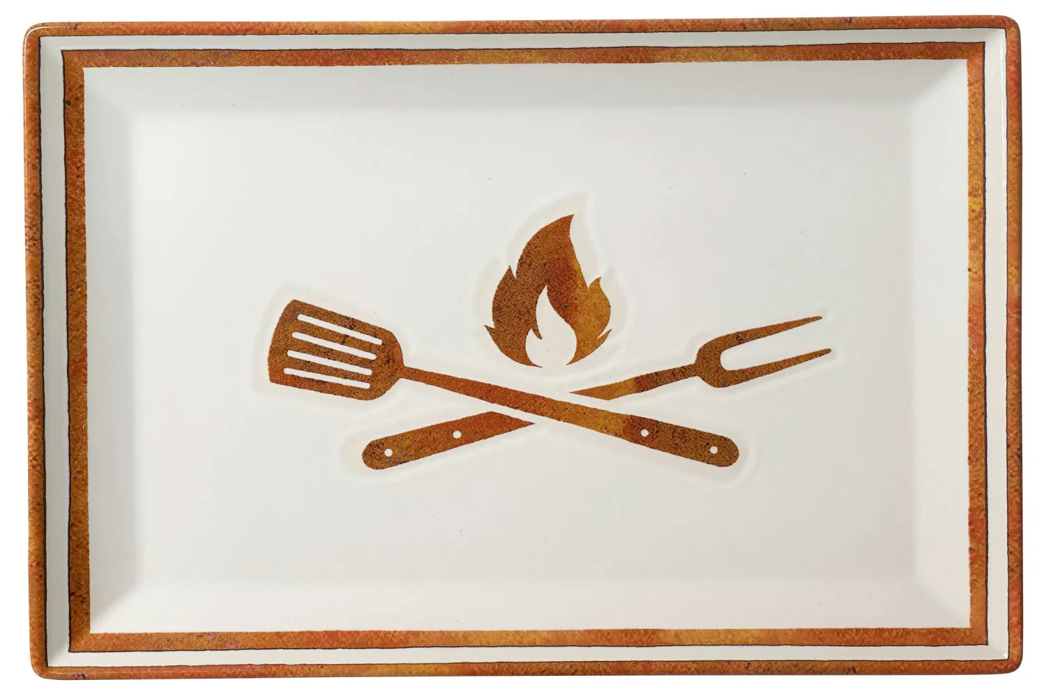 Hot Platte Rusty | 34 x 23 cm | weiss | rechteckig Platte