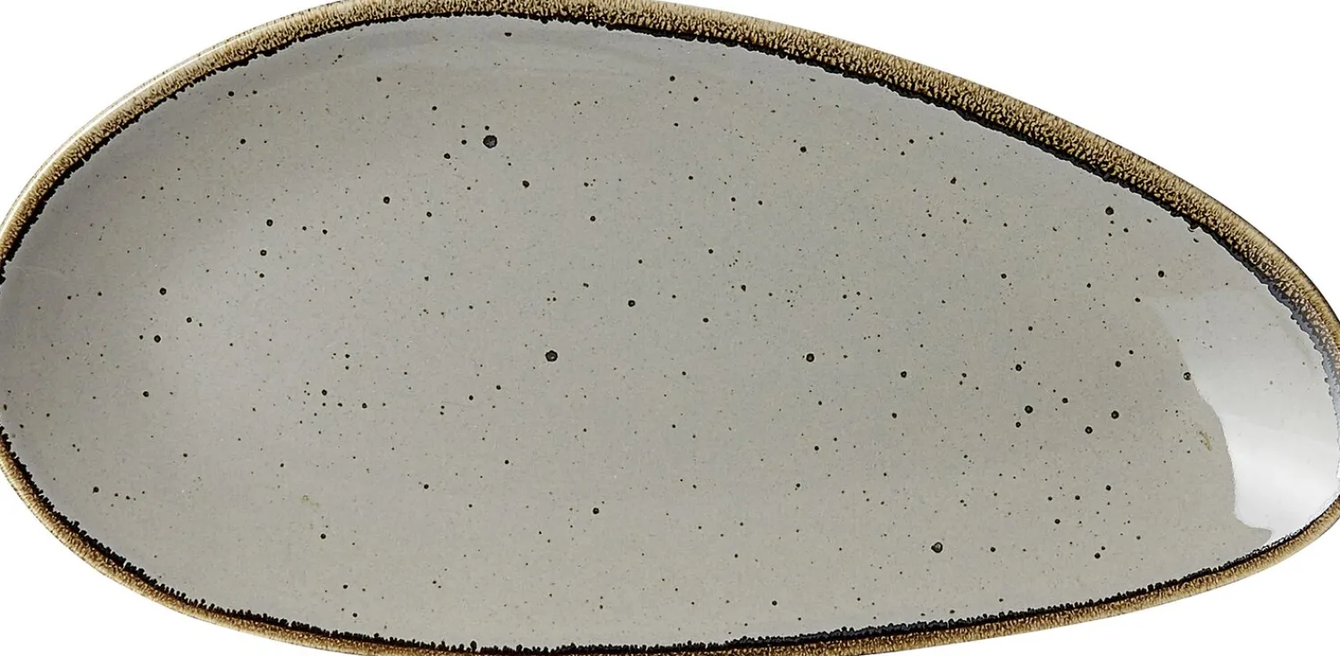 Platte Taste | 25,5 x 12,5 cm | taupe | oval Platte
