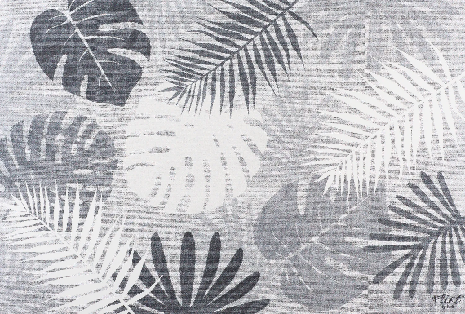 Online Platzmatte Dschungel Blatt | 45 x 30 cm | grau Platzmatte