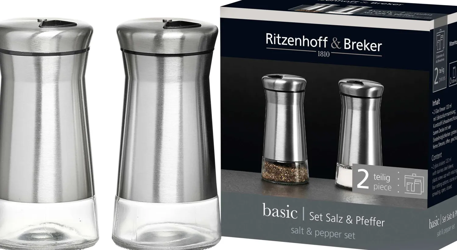 Hot Salz + Pfefferstreuer-Set Basic | 2-teilig Streuer
