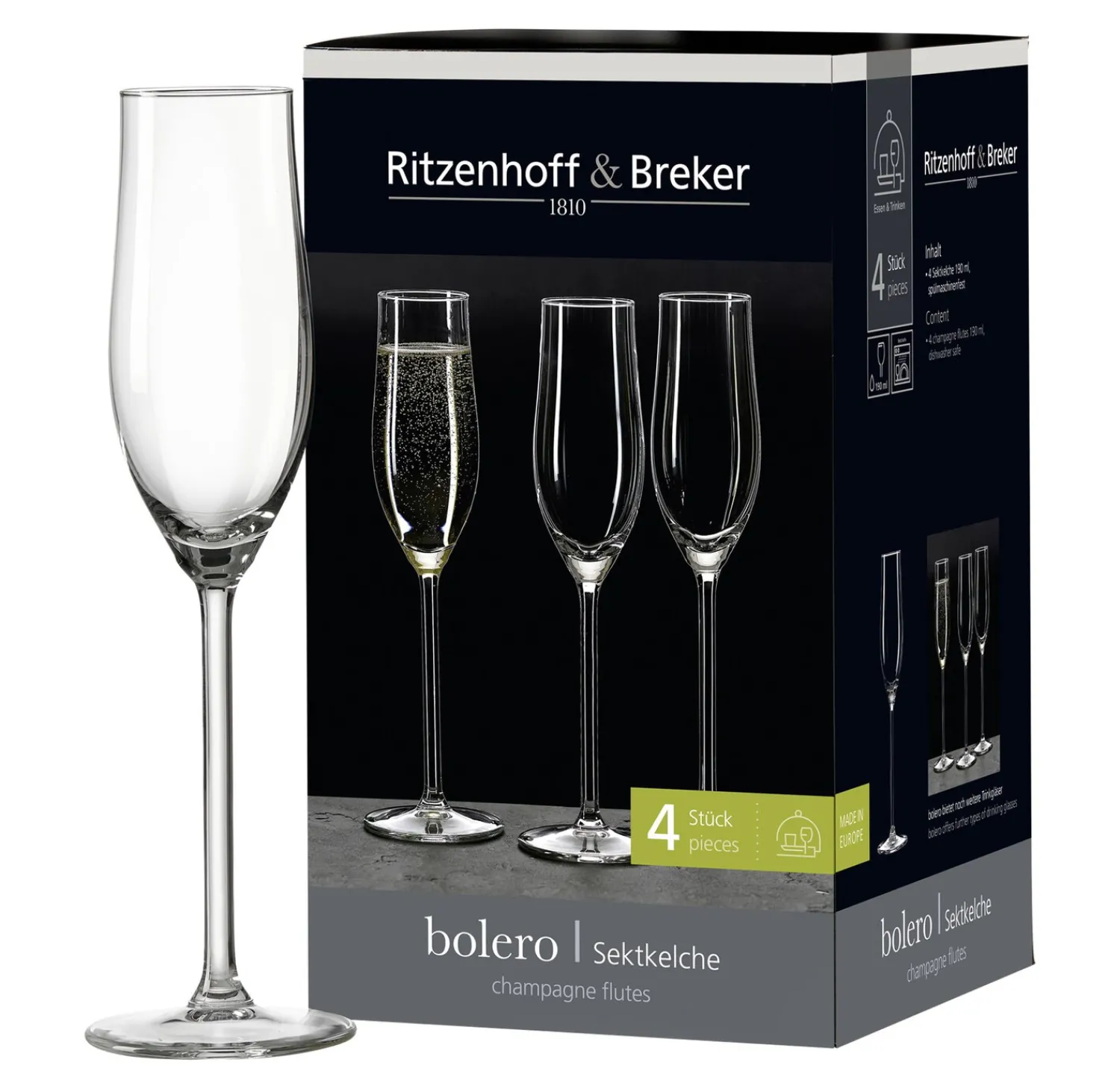 Best Sektgläser-Set Bolero | 4-teilig | 190 ml Gläser-Set