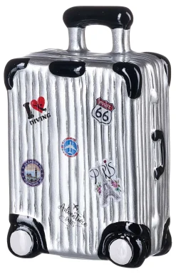 Best Spardose Koffer | 10 x 5,5 x 16 cm | silber Spardose