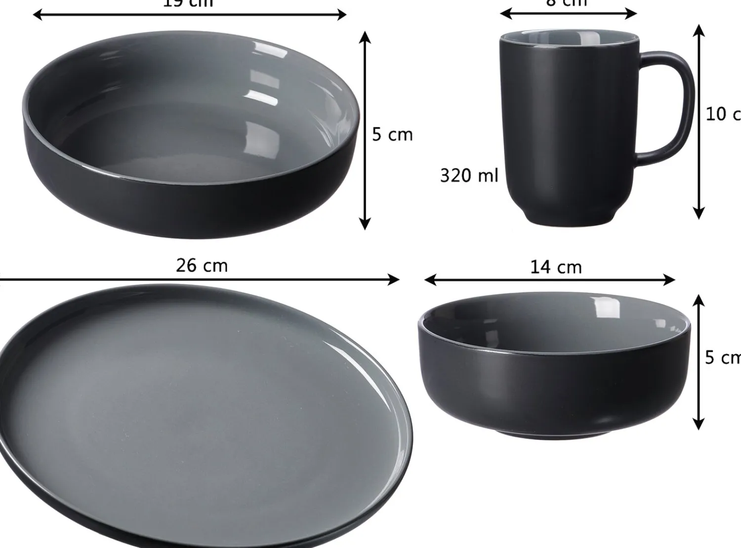 Best Speiseteller Jasper | 26 cm | schwarz Teller