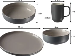 Discount Suppenschale Jasper | 19 x 19 x 5 cm | grau Schale