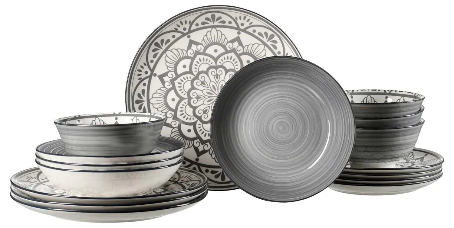 Clearance Tafelservice Doha | 16-teilig | grau Set