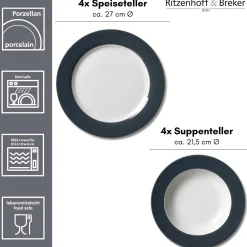 Hot Tafelservice Doppio | 8-teilig | anthrazit Service