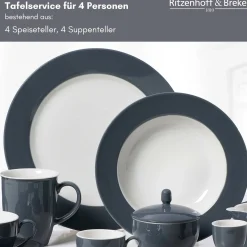Hot Tafelservice Doppio | 8-teilig | anthrazit Service