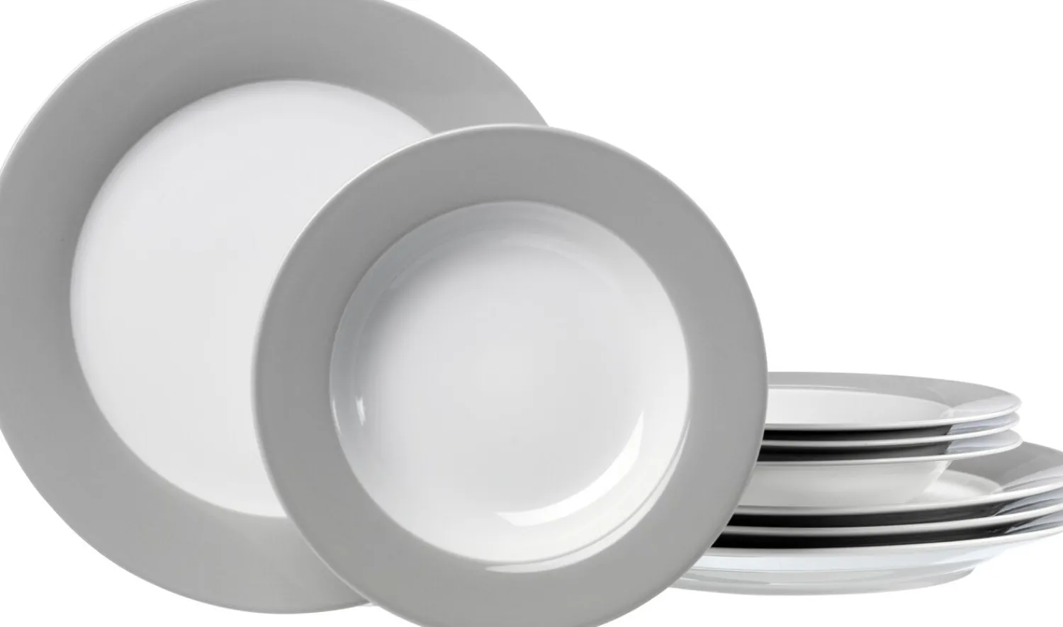 Tafelservice Doppio | 8-teilig | grau Service