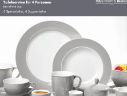 Tafelservice Doppio | 8-teilig | grau Service
