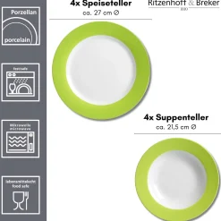 Outlet Tafelservice Doppio | 8-teilig | grün Service