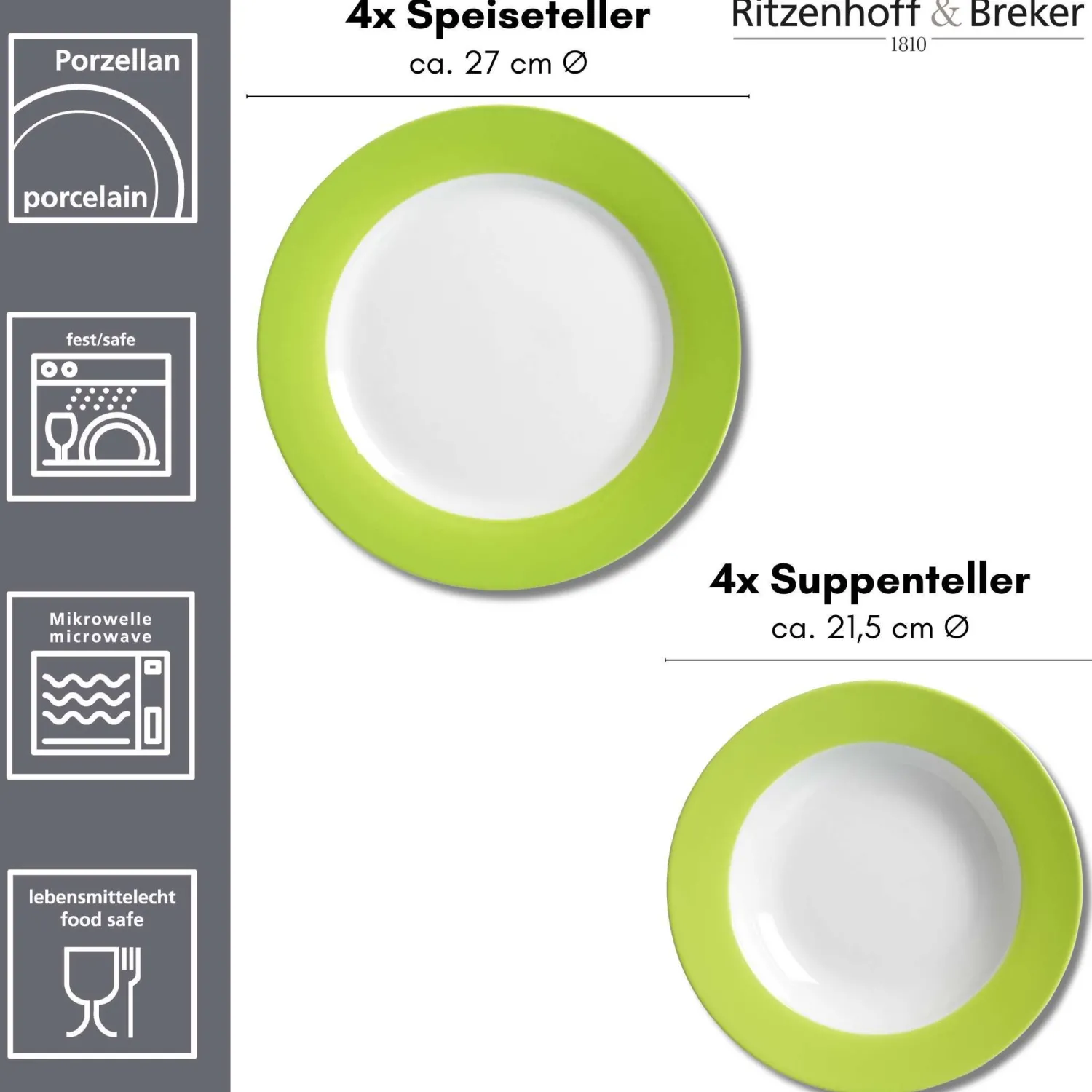 Outlet Tafelservice Doppio | 8-teilig | grün Service