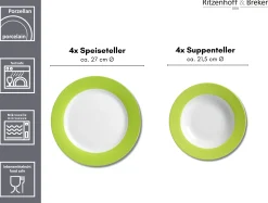 Outlet Tafelservice Doppio | 8-teilig | grün Service