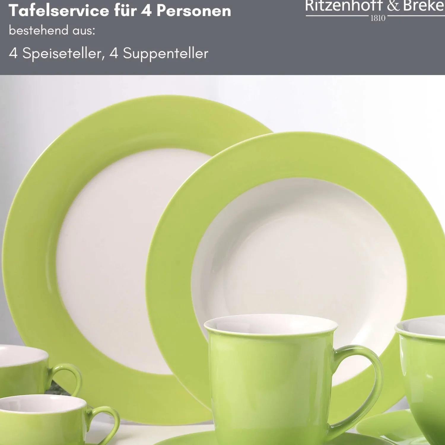 Outlet Tafelservice Doppio | 8-teilig | grün Service