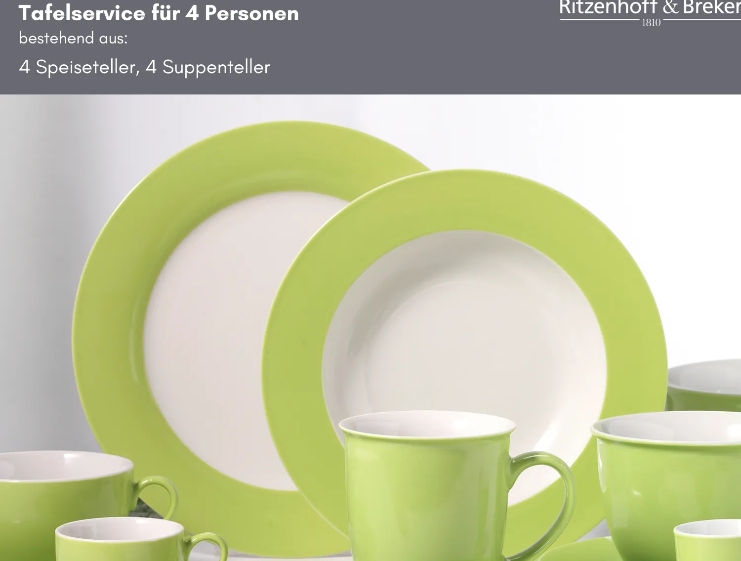 Outlet Tafelservice Doppio | 8-teilig | grün Service