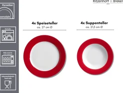 Discount Tafelservice Doppio | 8-teilig | rot Service